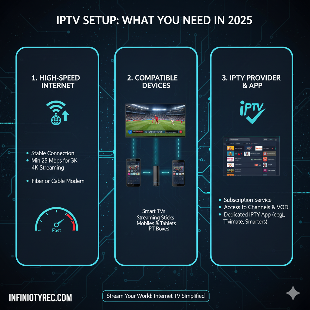 InfinityRec IPTV Subscription 4K, Best IPTV for Firestick 2026, or IPTV channel list.
